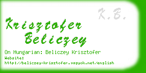 krisztofer beliczey business card